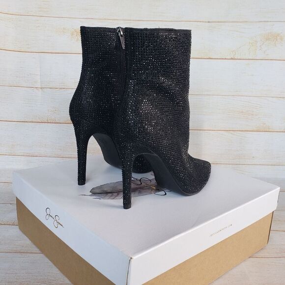 Jessica Simpson Pelina2 Sequin Stiletto Heel Boots Booties Pointy Toe Size 8.5M - Picture 3 of 16